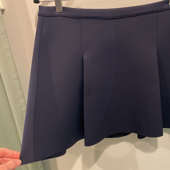 J Brand Navy Blue Mini Skater A-Line Pleated Skirt Size Medium - Picture 2 of 8